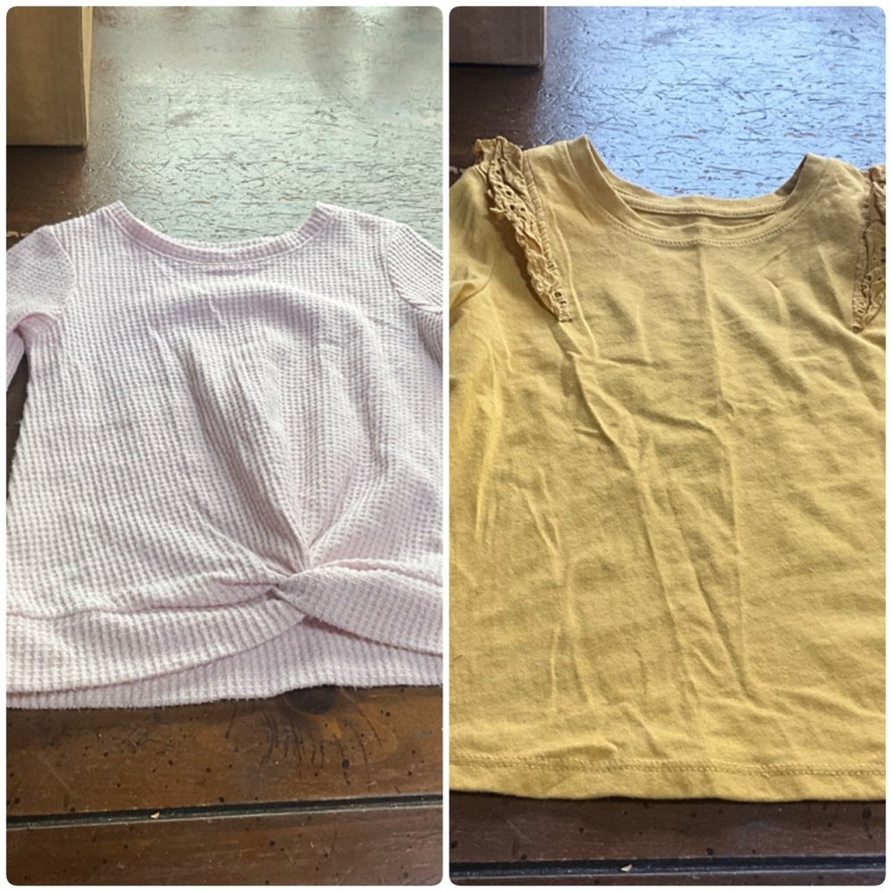 2 piece lot girls 4/4T cat & Jack tops